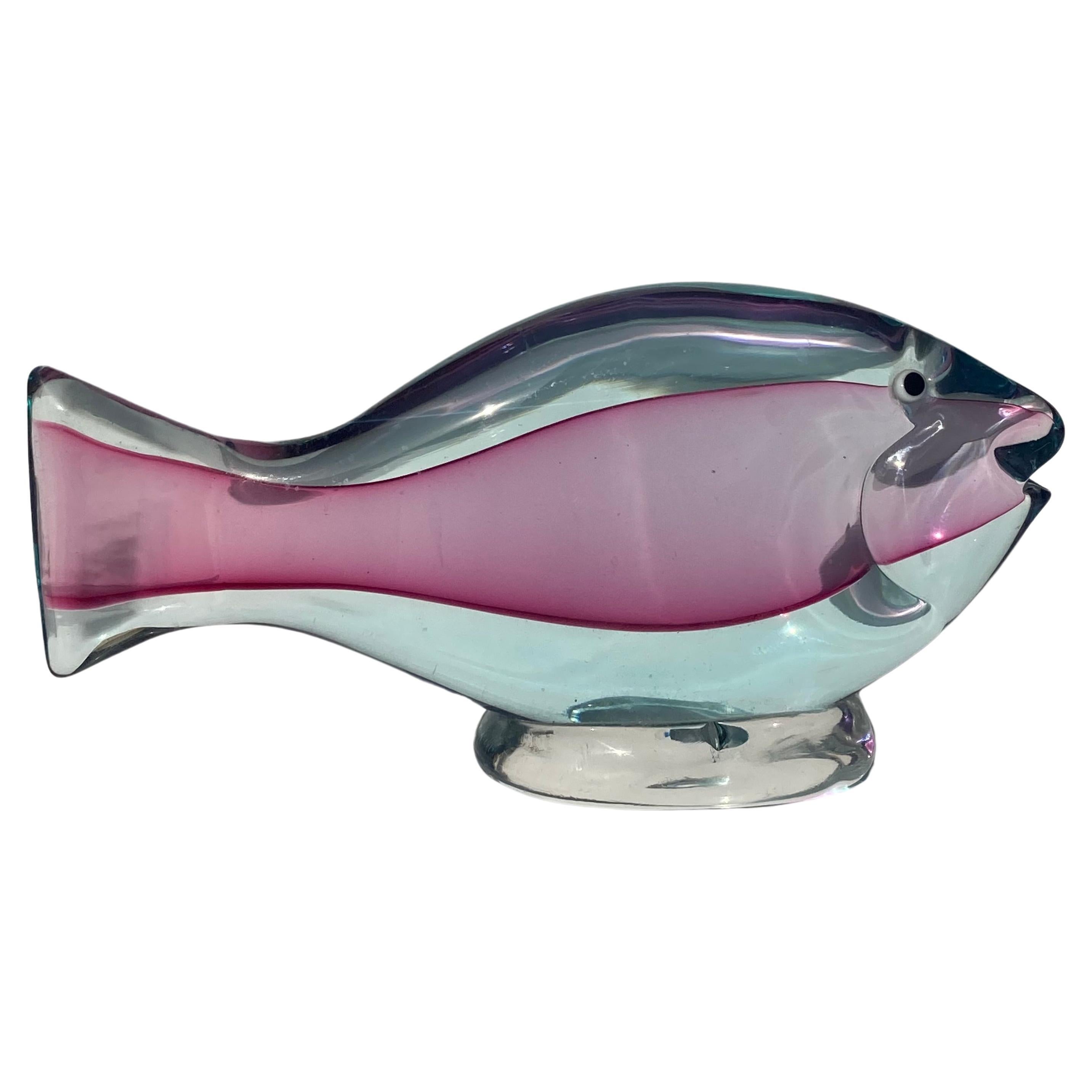 Cenedese Murano glass fish sculpture /paperweight attb to Da Ros. For Sale