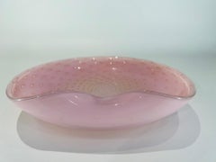 Cenedese  Murano glass pink with gold circa 1950 center piece.
