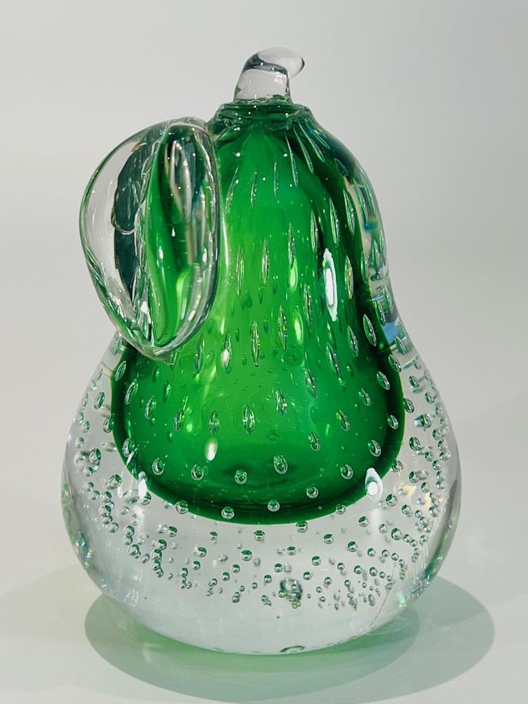 International Style Cenedese  Murano glass set of pears with bubbles circa 1950 For Sale