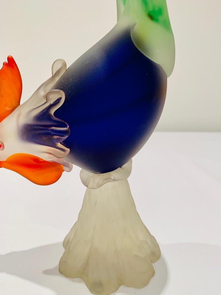 Other Cenedese Murano glass tricolor circa 1950 cock. For Sale