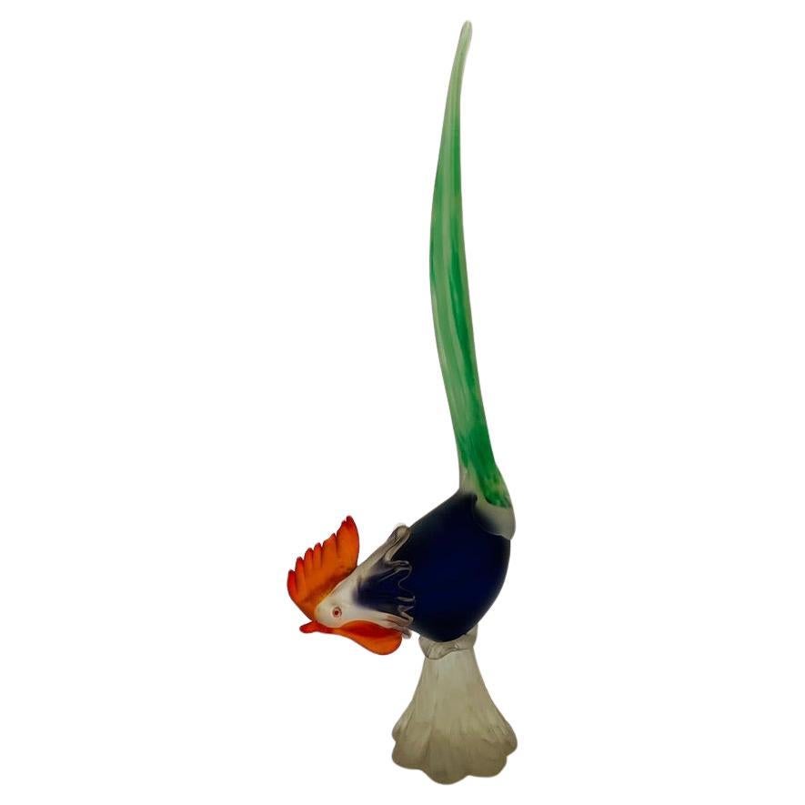Cenedese Murano glass tricolor circa 1950 cock.