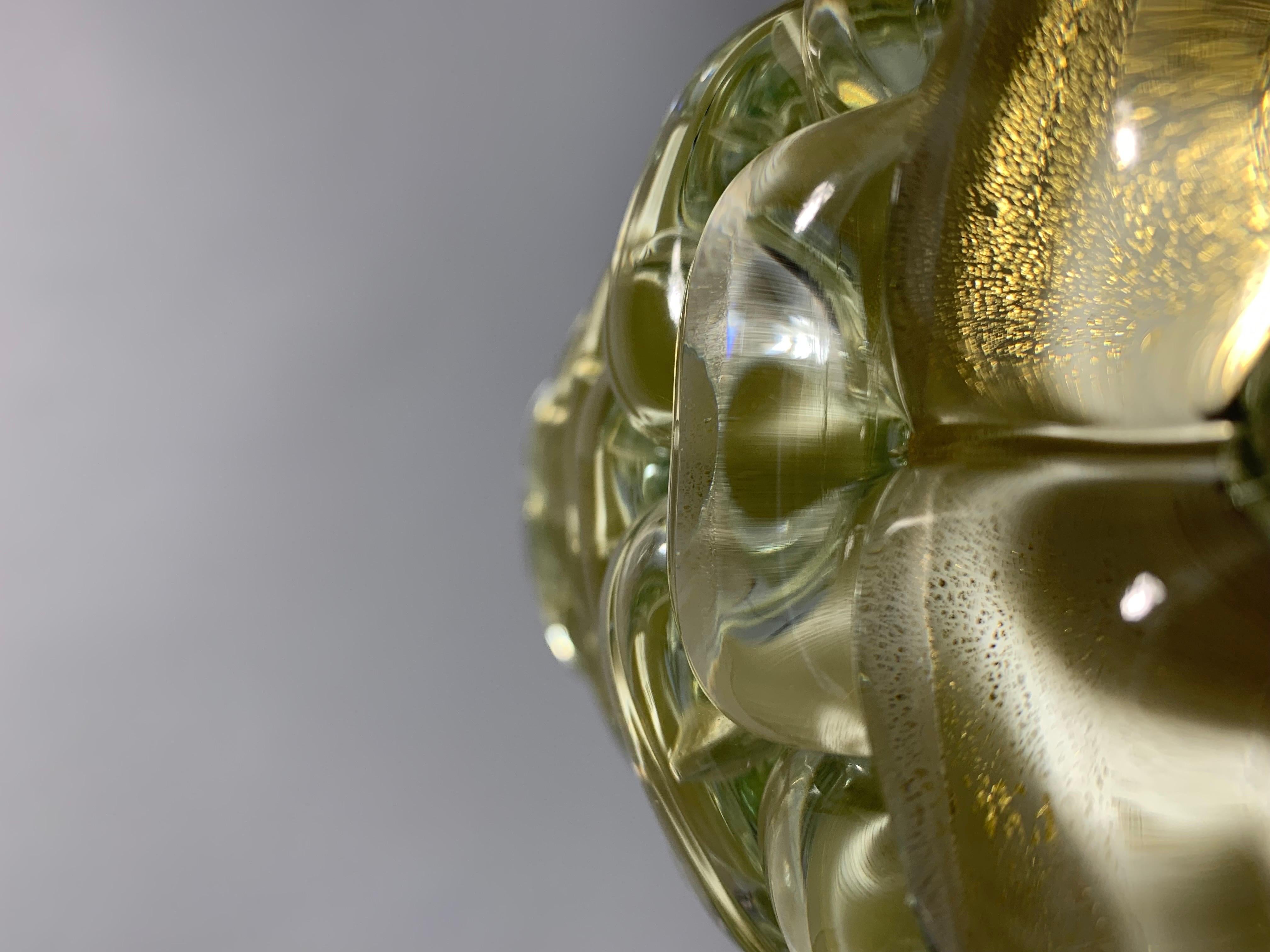 Vase aus Murano-Blattgoldglas von Denedese, Italien, 1980er Jahre im Angebot 5