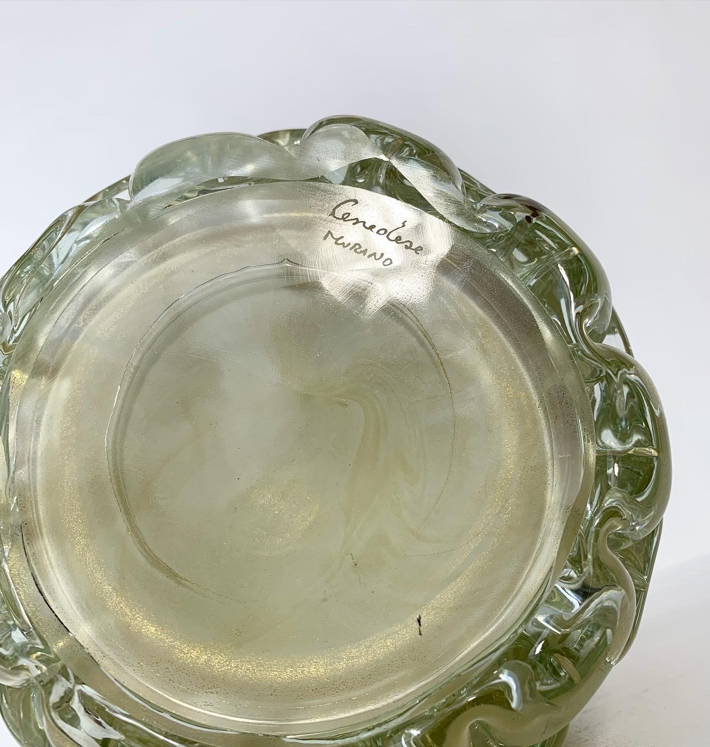 Vase aus Murano-Blattgoldglas von Denedese, Italien, 1980er Jahre im Angebot 8