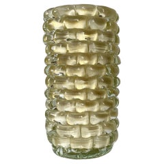 Cenedese Murano Gold Leaf Glass Vase, Italy, 1980s