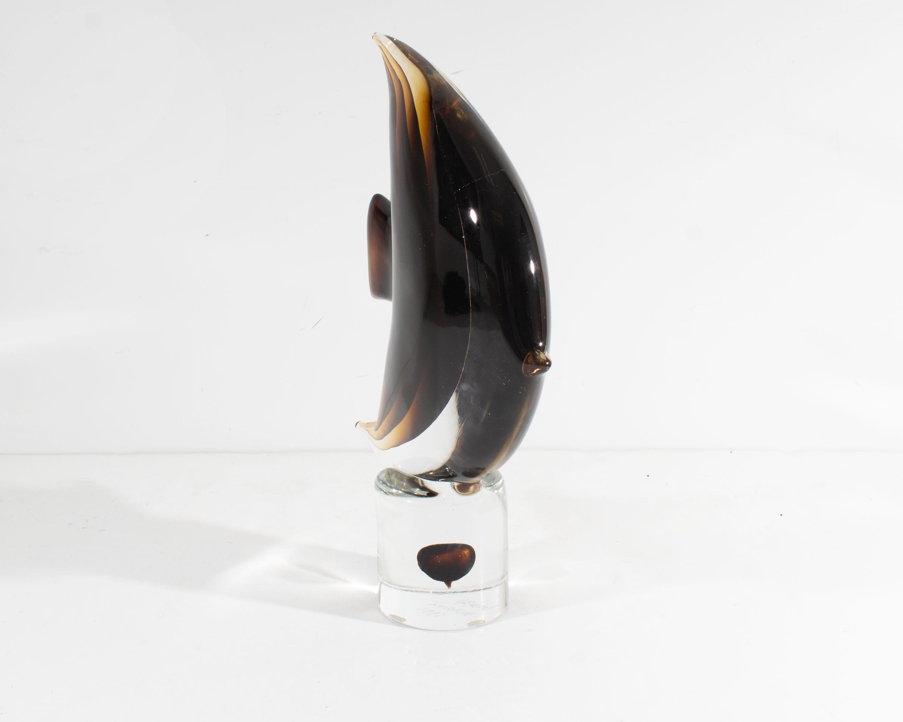 Modern Cenedese Murano Italian 1981 Art Glass Fish Sculpture For Sale
