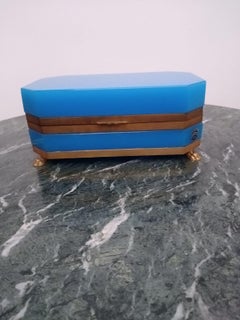 Murano Jewelry Box by Giovanni Cenedese, Blue Glass, Italy