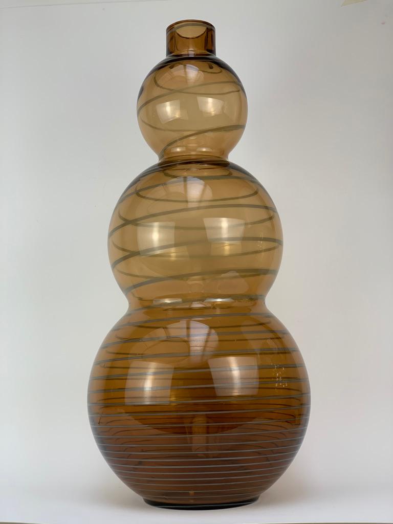 Mid-Century Modern Cenedese Murano Midcentury Blown Glass Big Vase Signed For Sale