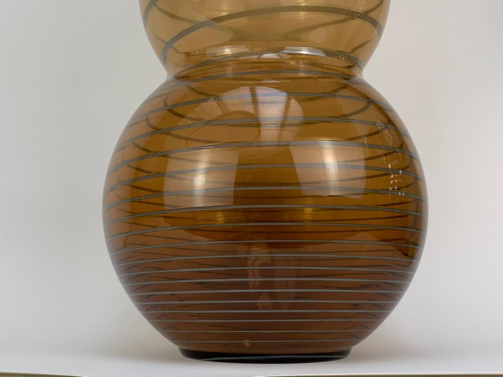 Cenedese Murano Midcentury Blown Glass Big Vase Signed In Good Condition For Sale In Firenze, Toscana