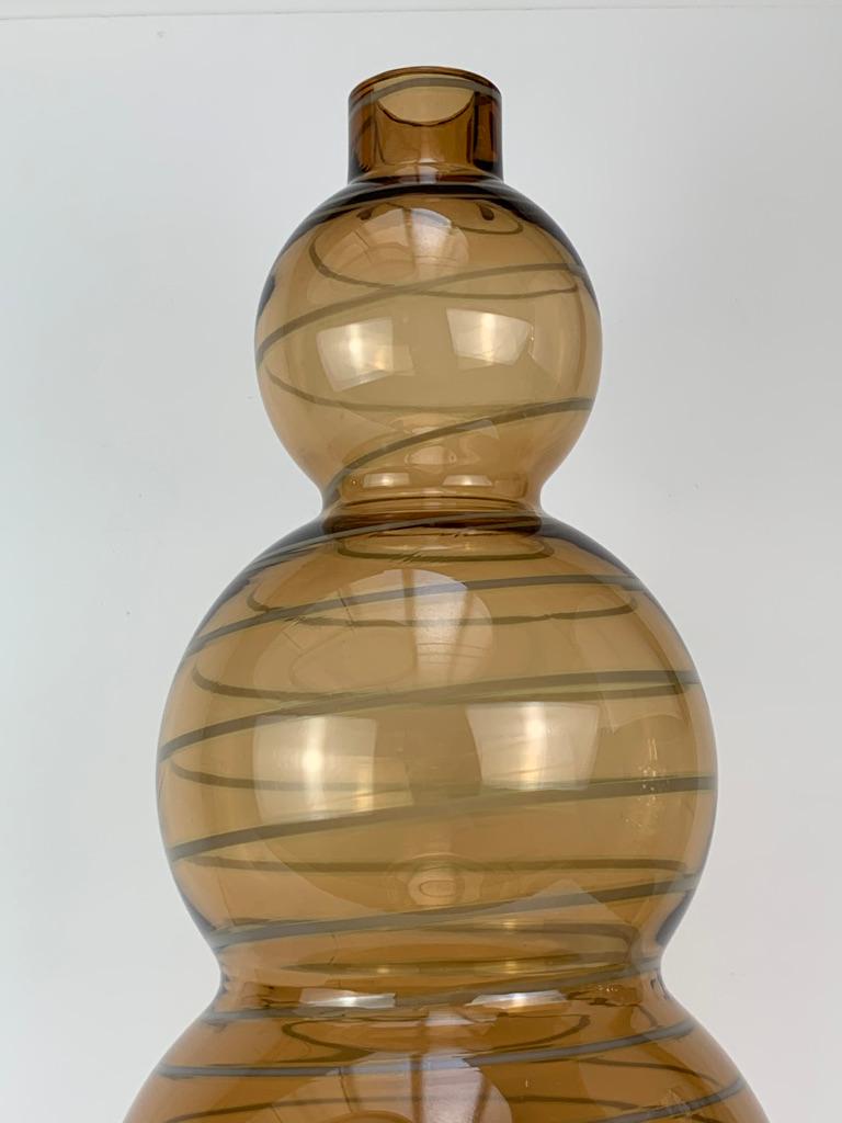 Mid-20th Century Cenedese Murano Midcentury Blown Glass Big Vase Signed For Sale