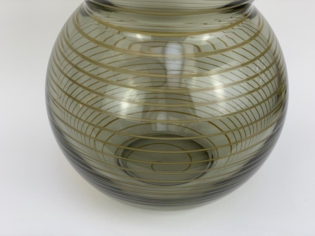 Mid-20th Century Cenedese Murano Mid Century Blown Glass Big Vase Signed For Sale