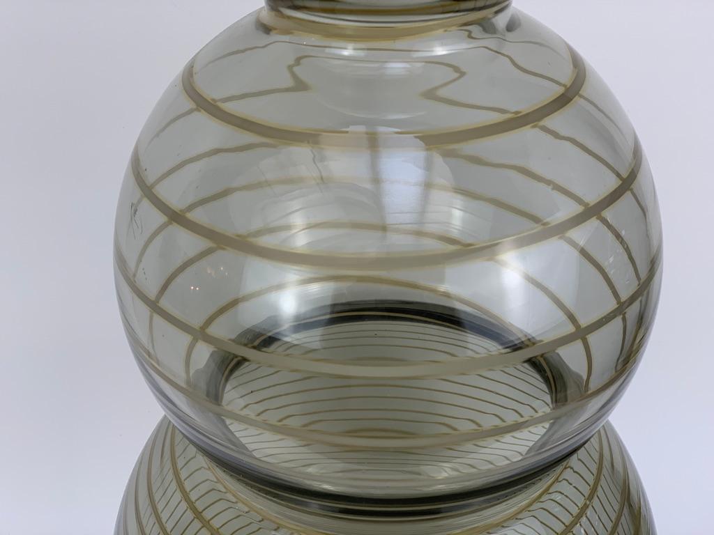 Murano Glass Cenedese Murano Mid Century Blown Glass Big Vase Signed For Sale