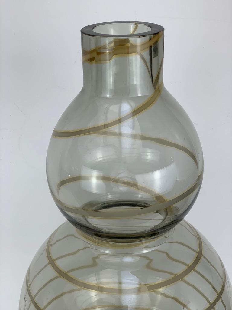 Cenedese Murano Mid Century Blown Glass Big Vase Signed For Sale 1