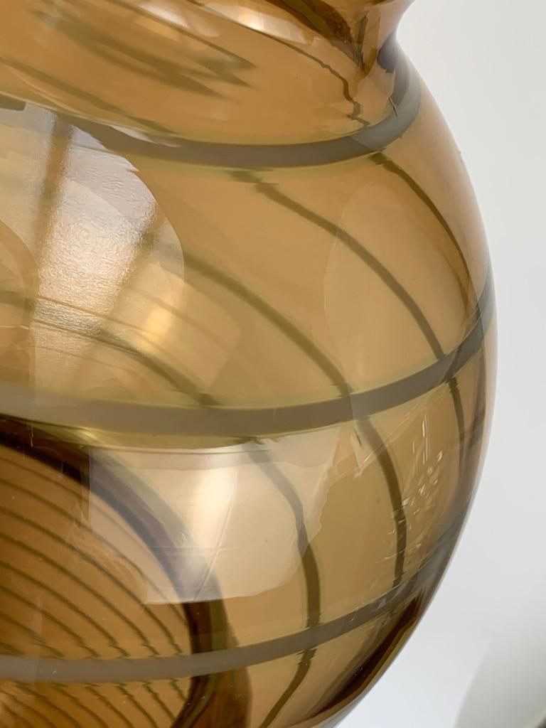 Cenedese Murano Midcentury Blown Glass Big Vase Signed For Sale 1