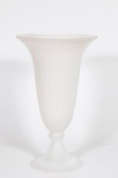 Cenedese Murano Scavo Glas Sockel Trompetenvase, Italien, 1980er Jahre