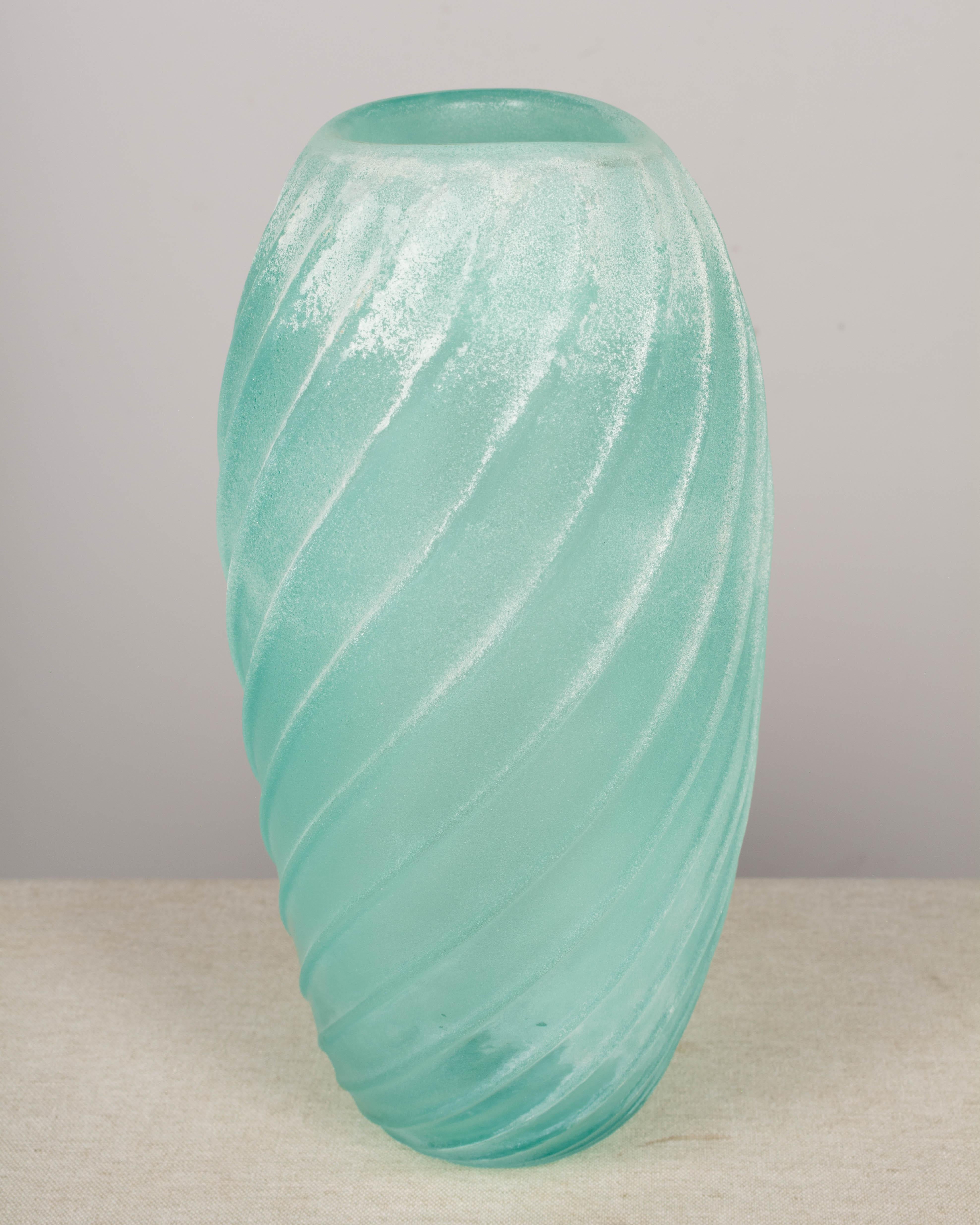 Cenedese Murano Scavo Glass Vase For Sale 4