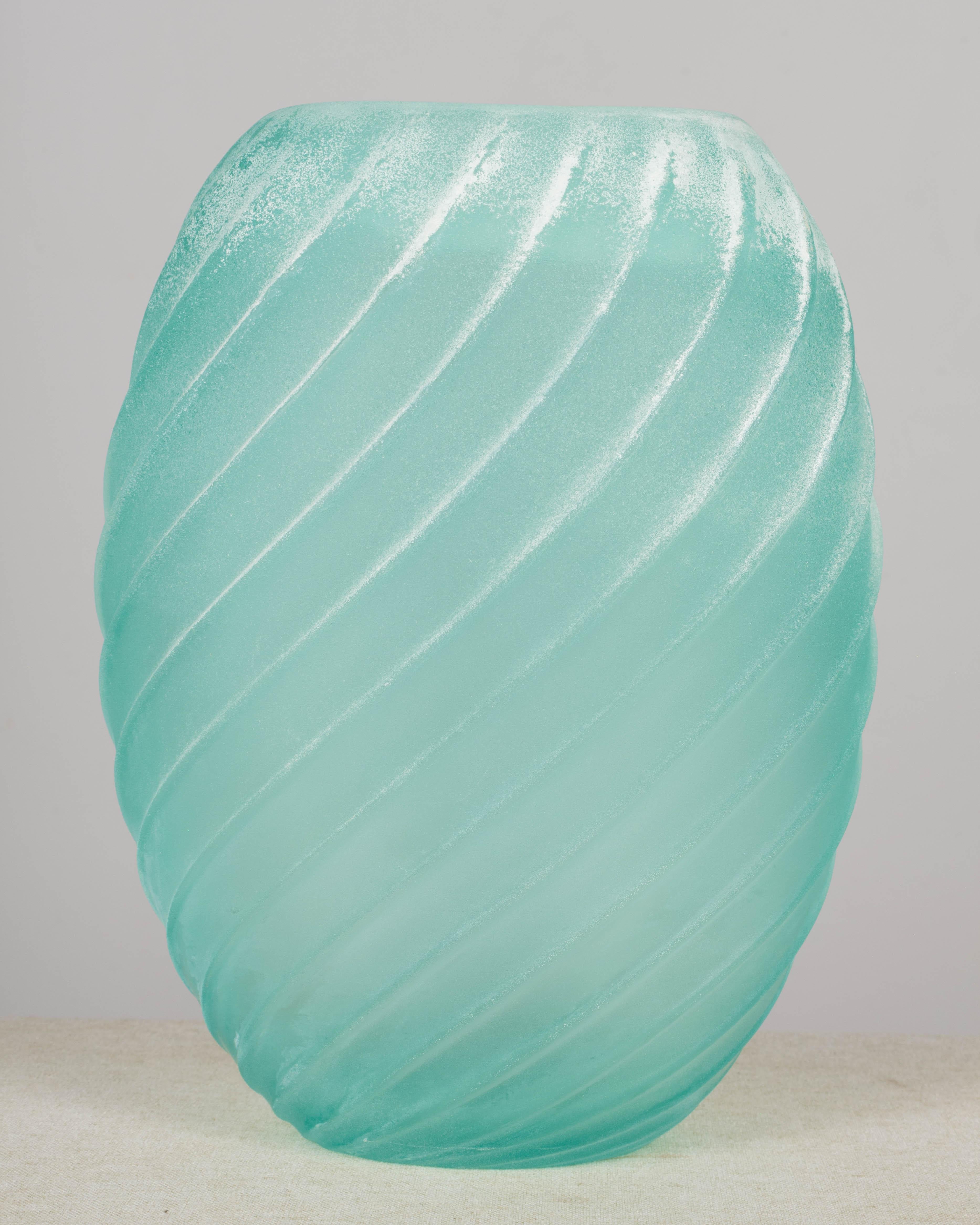 Mid-Century Modern Cenedese Murano Scavo Glass Vase For Sale