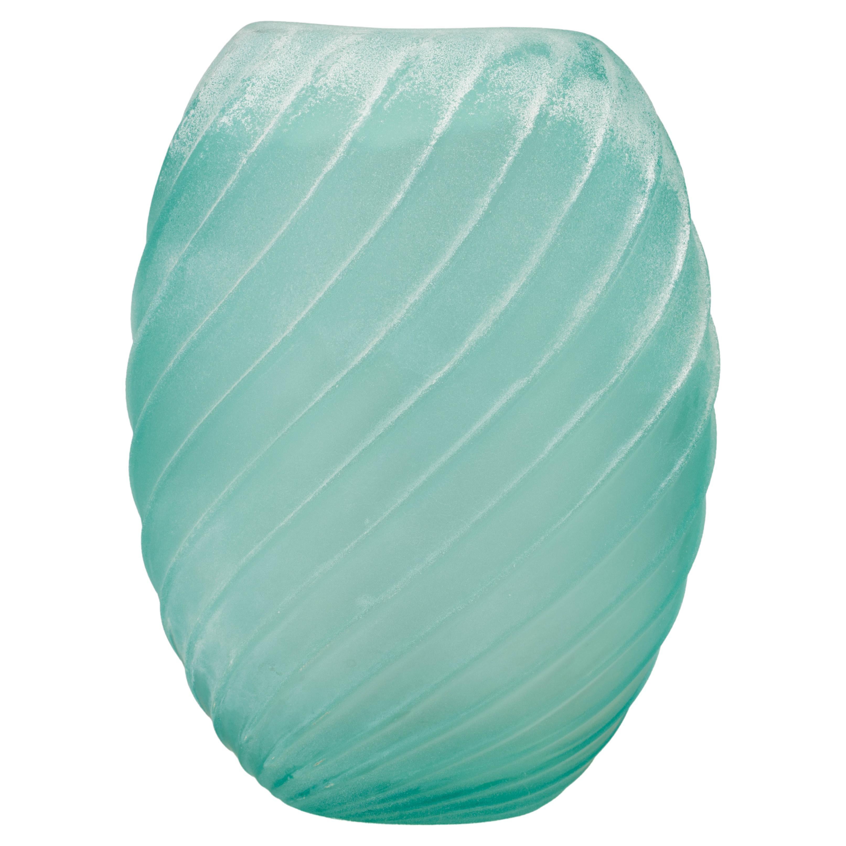 Vase aus Murano-S Scavo-Glas von Cenedese im Angebot