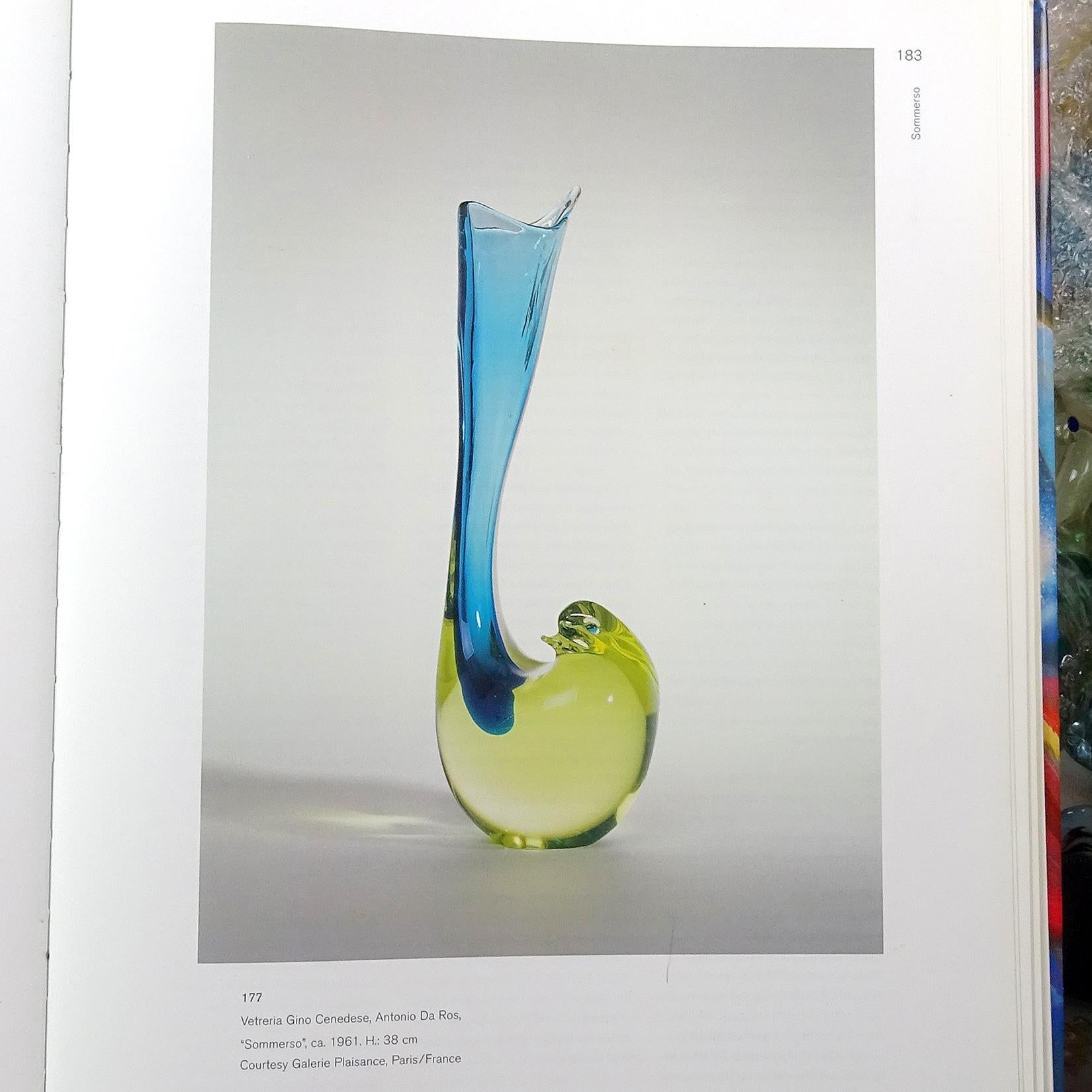 Cenedese Murano 1961 Sommerso Champagne Italian Art Glass Bird Sculptural Vase For Sale 5