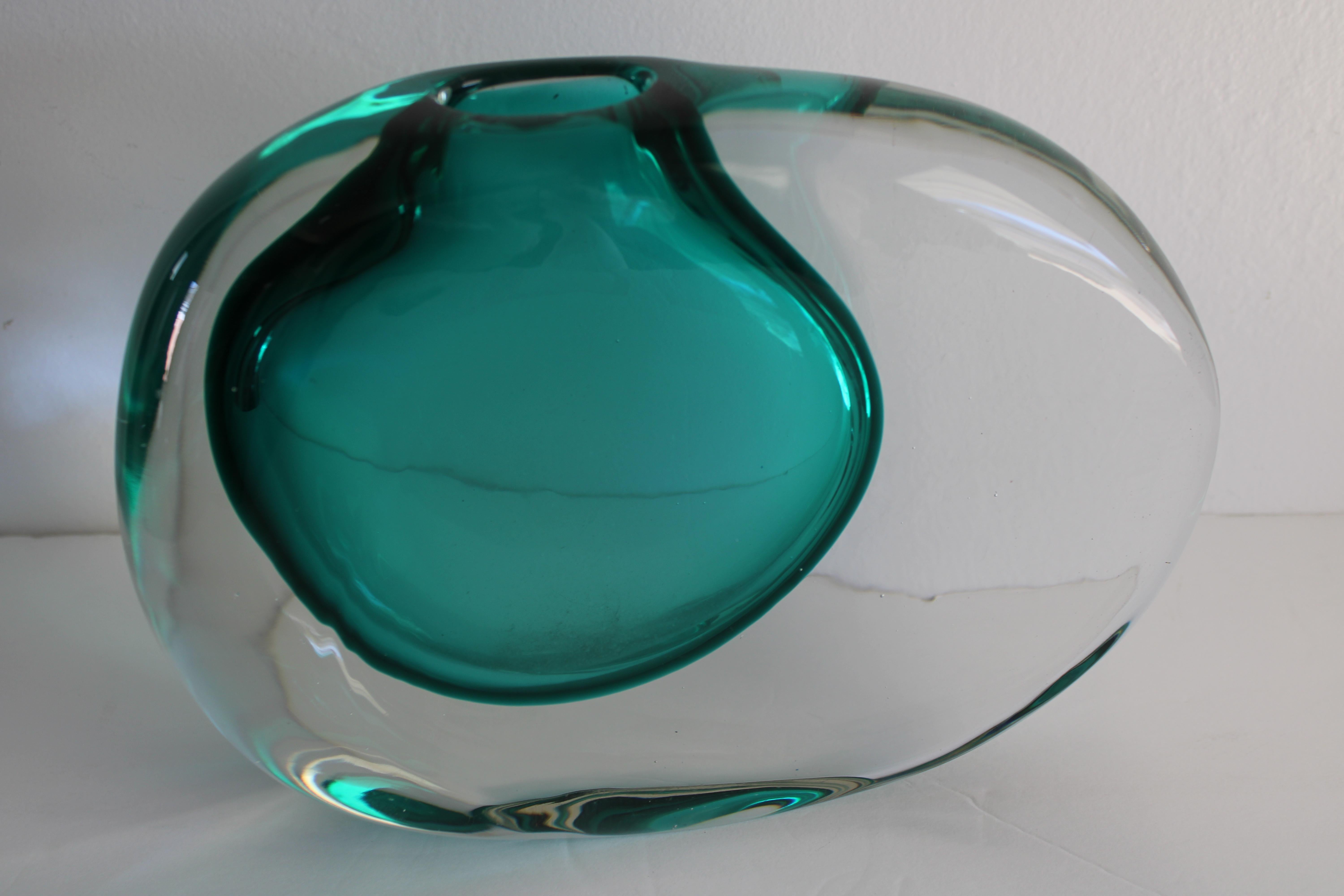 Italian glass vase by Fabio Tosi for the Cenedese Glass Company in Murano, Italy. Vase measures 10.75
