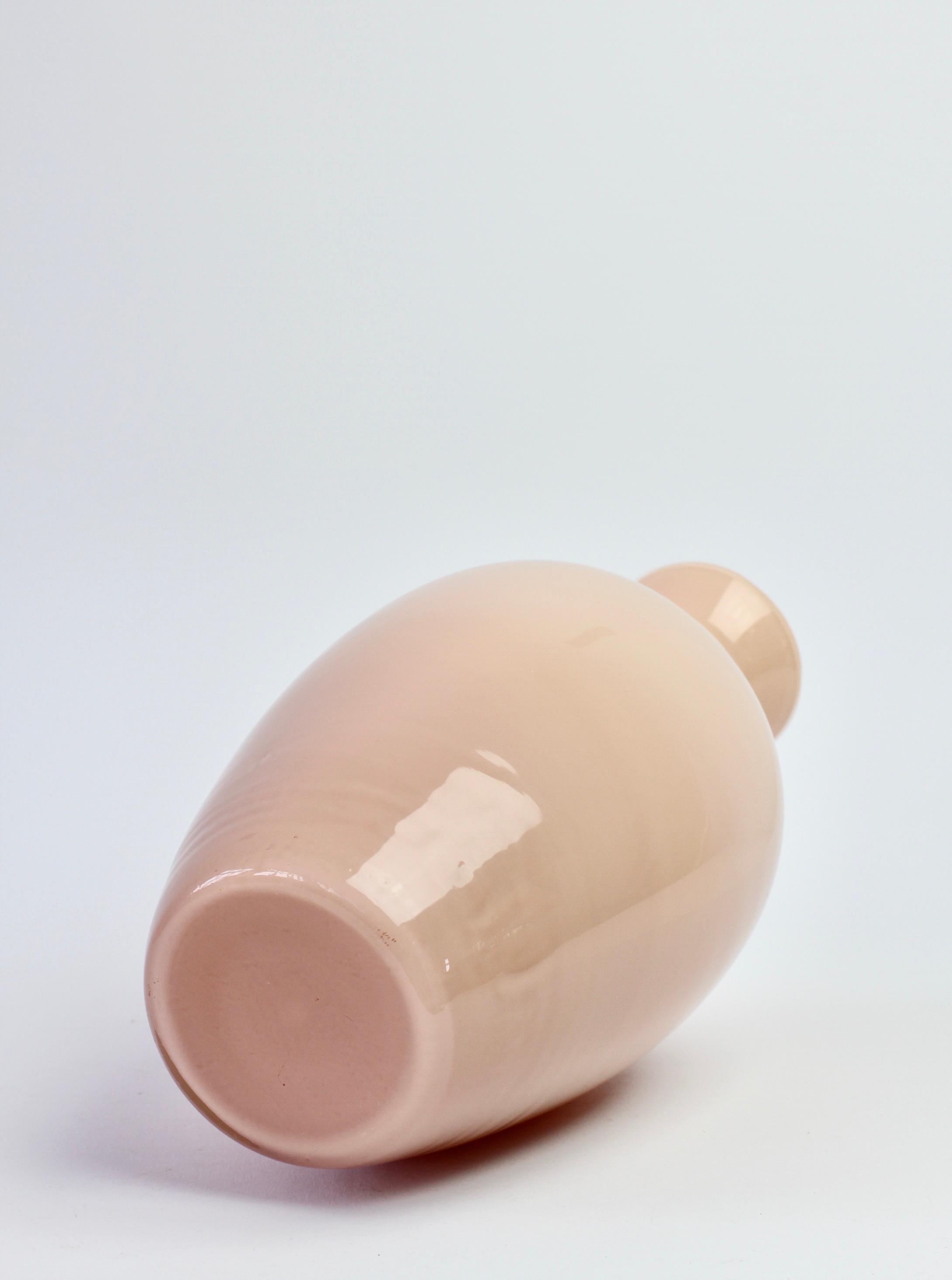 Vase aus italienischem Murano-Kunstglas, Nude-Rosa, Mid-Century im Angebot 3