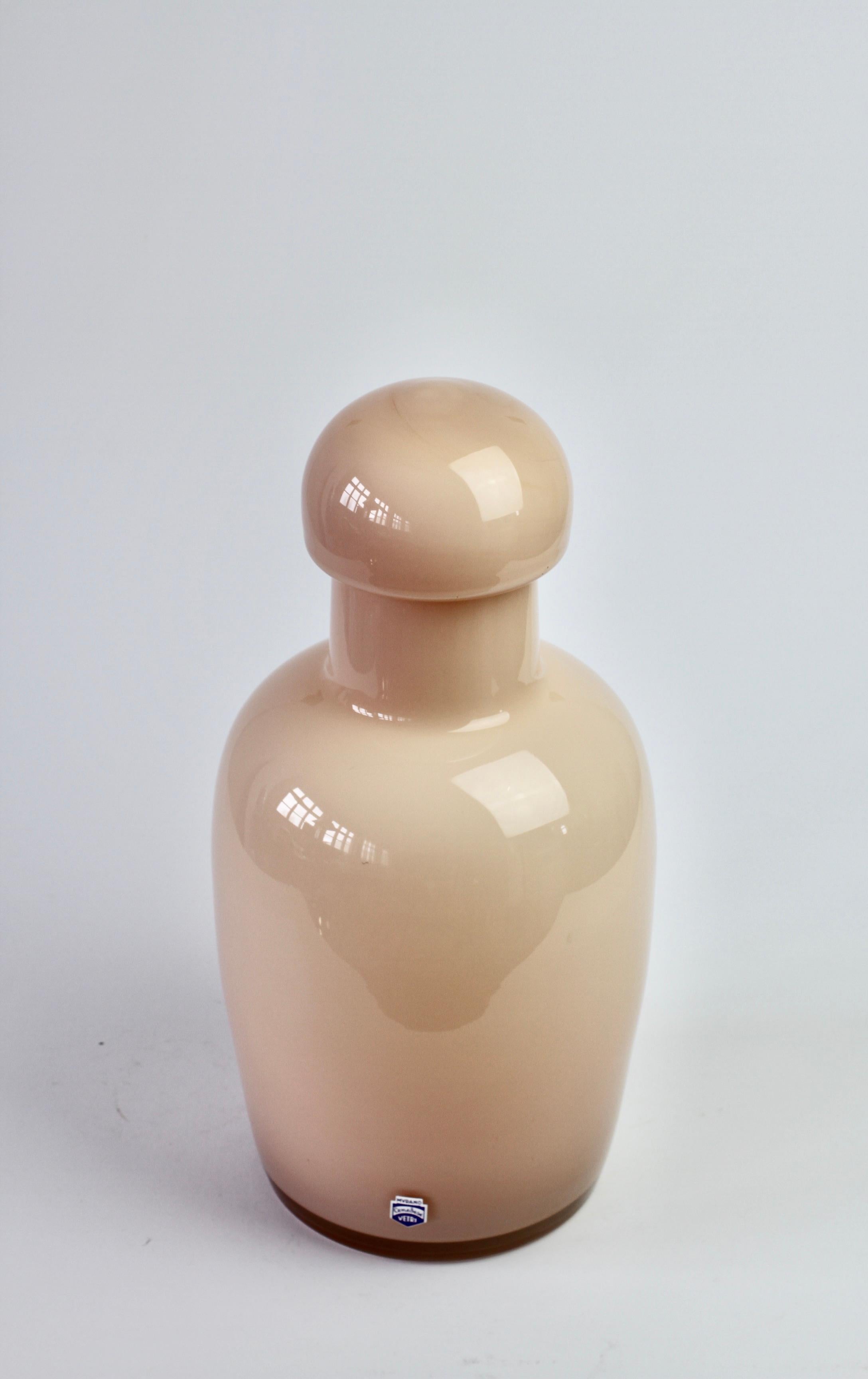 Vase oder Urne aus italienischem Murano-Kunstglas, Nude-Rosa, Vintage, Mitte des Jahrhunderts im Angebot 9
