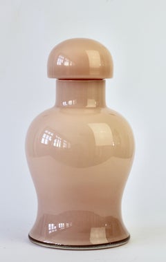 Cenedese Nude Pink Vintage Midcentury Italian Murano Art Glass Vase or Urn