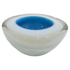 Cenedese or Seguso Murano Glass Triple Cased Geode Bowl 