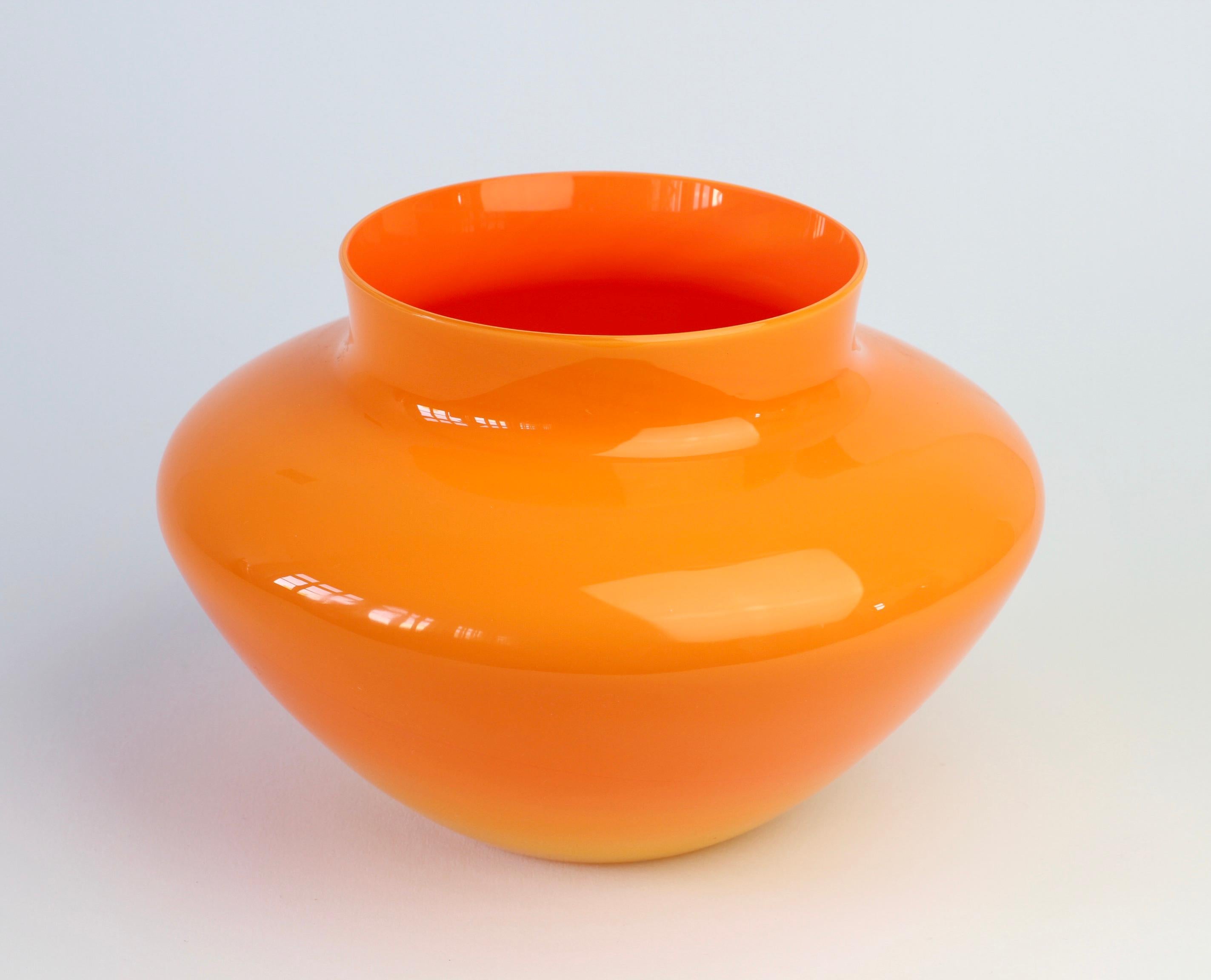 vintage orange glass bowl