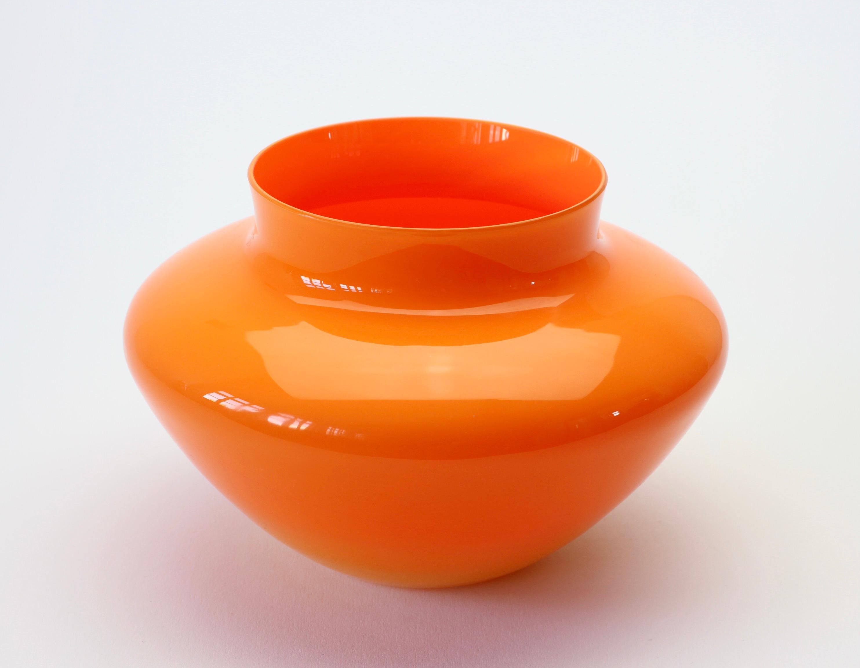 orange murano glass vase