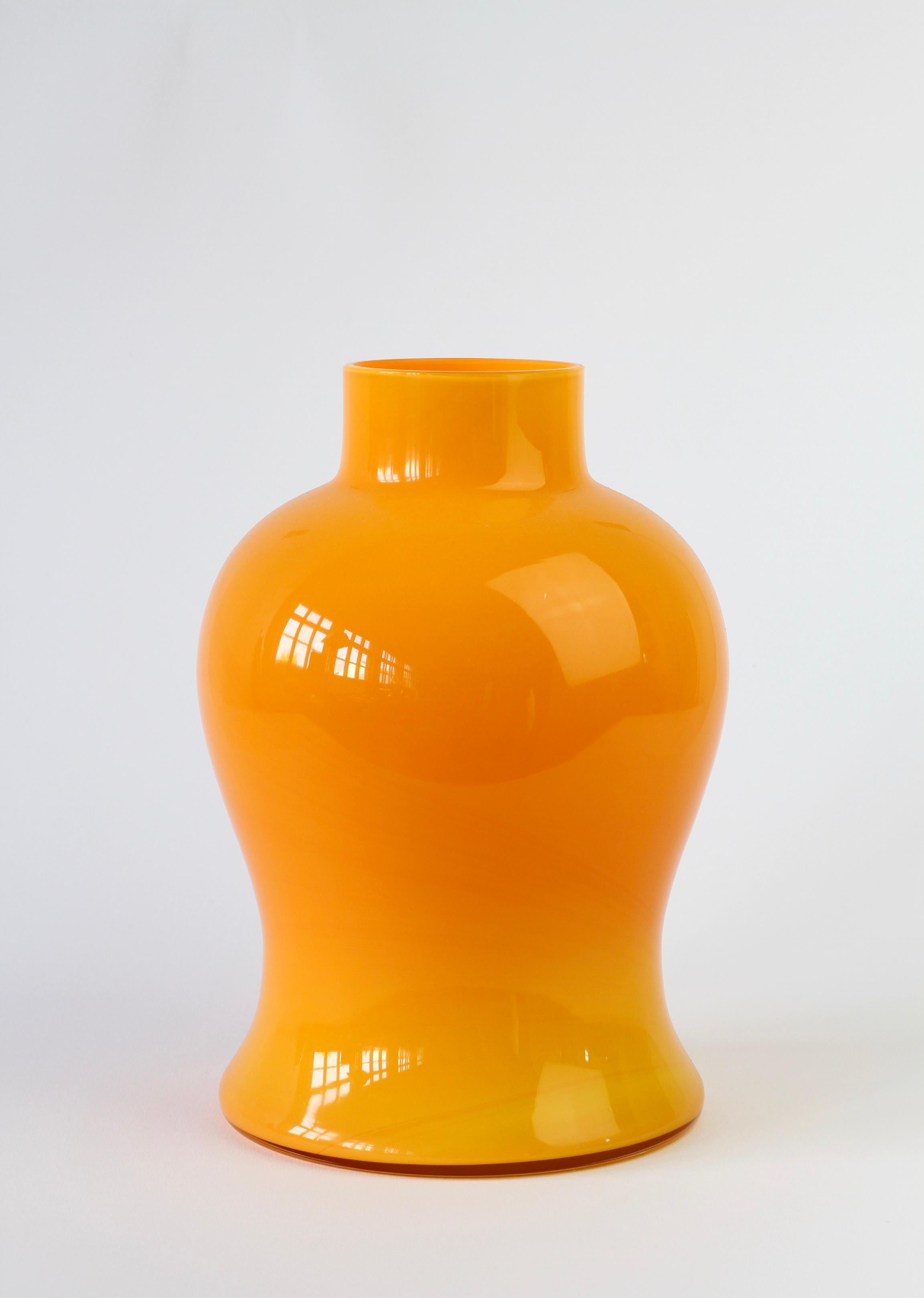 orange vintage murano glass vase