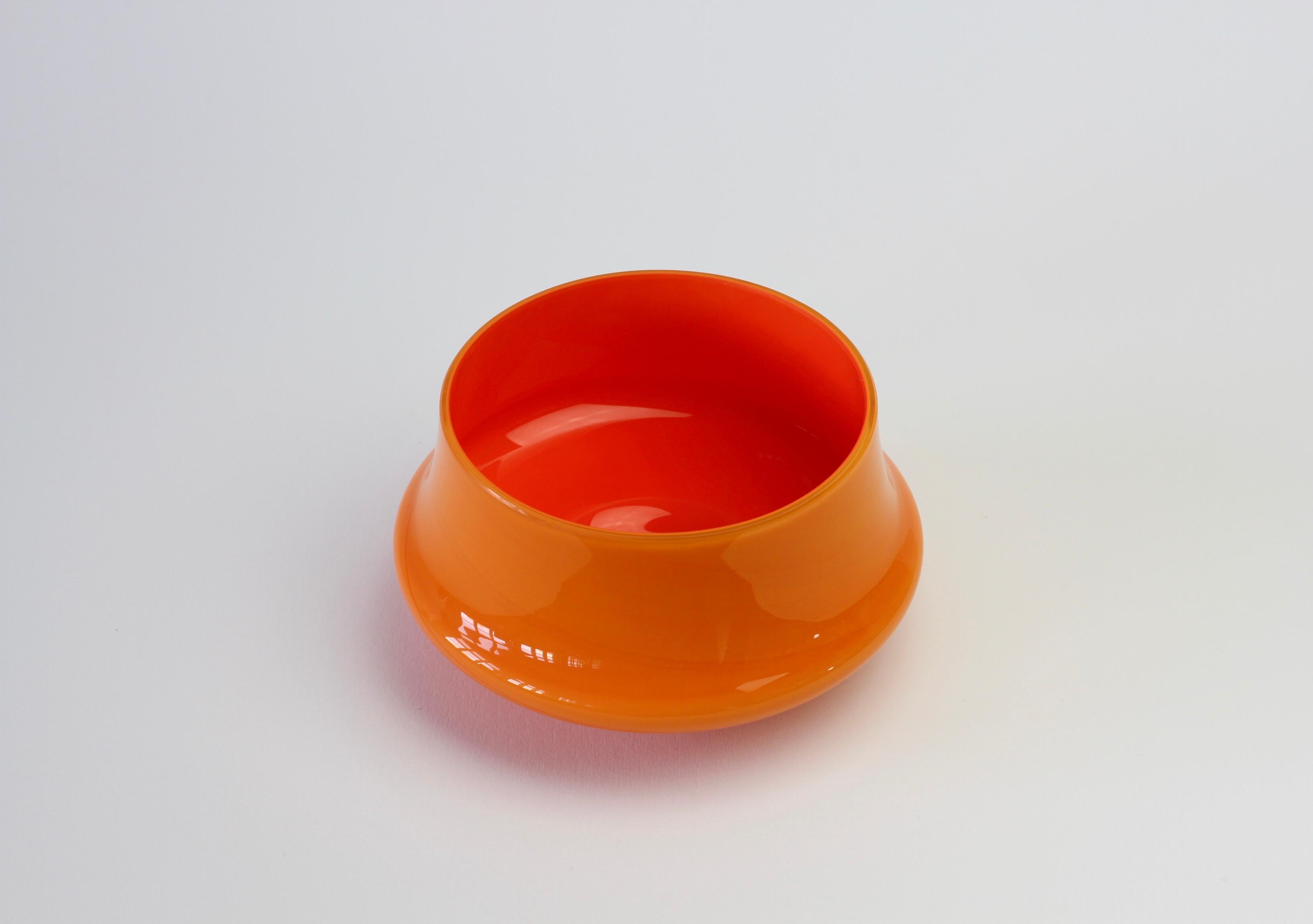 Cenedese Orange Vintage. Mid-Century Italian Murano Glass Vase or Bowl 1