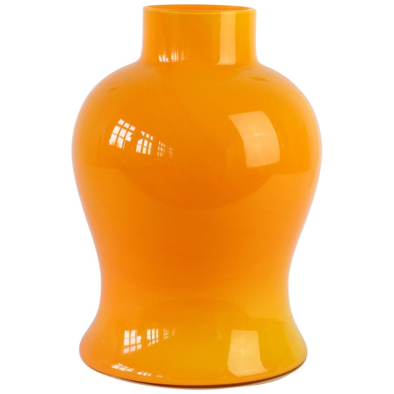 Murano Orange Glass Vase 162 For Sale On 1stdibs