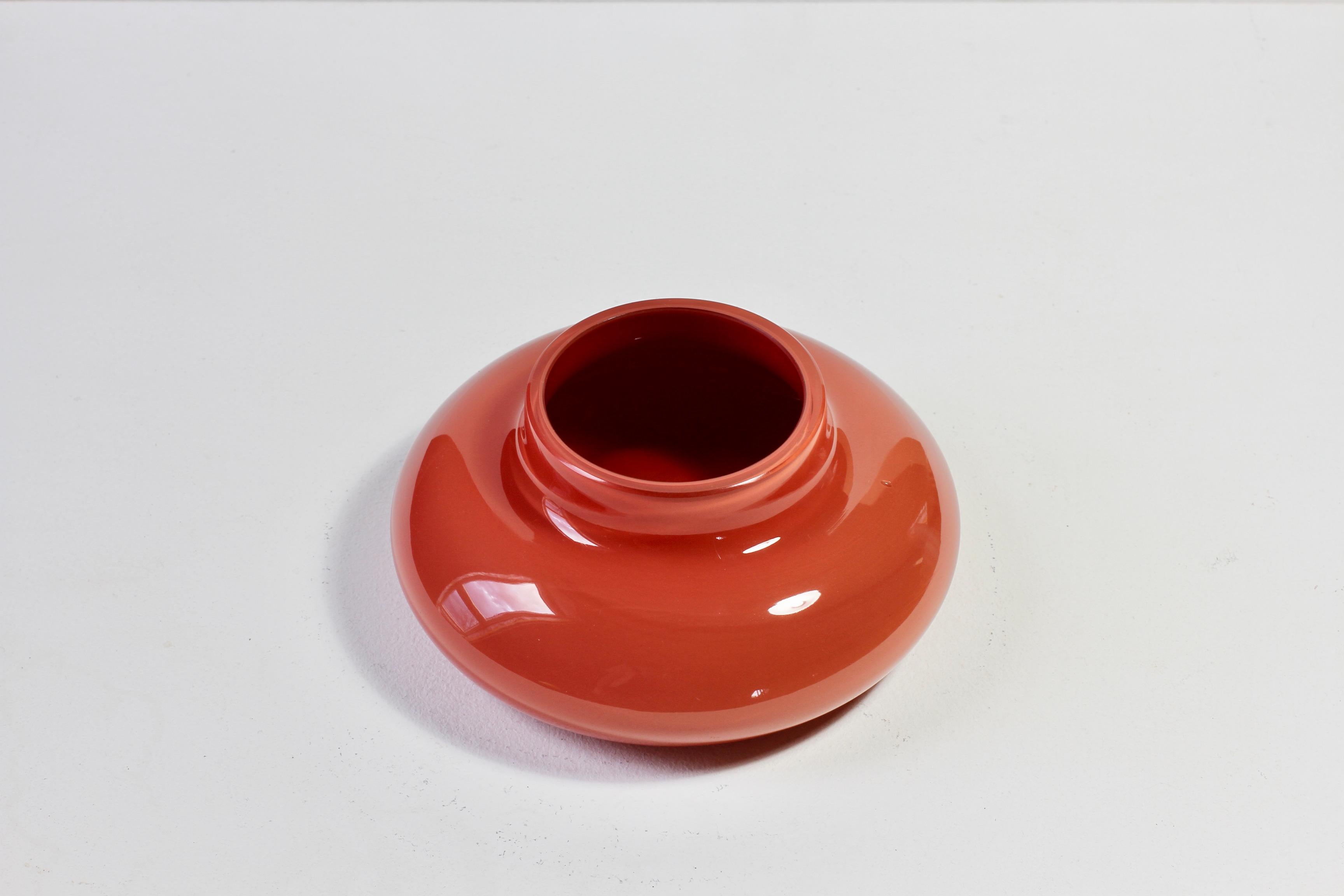 Cenedese Red Mid-Century Modernity Italian Murano Glass Bowl or Vase attr. Nason 1