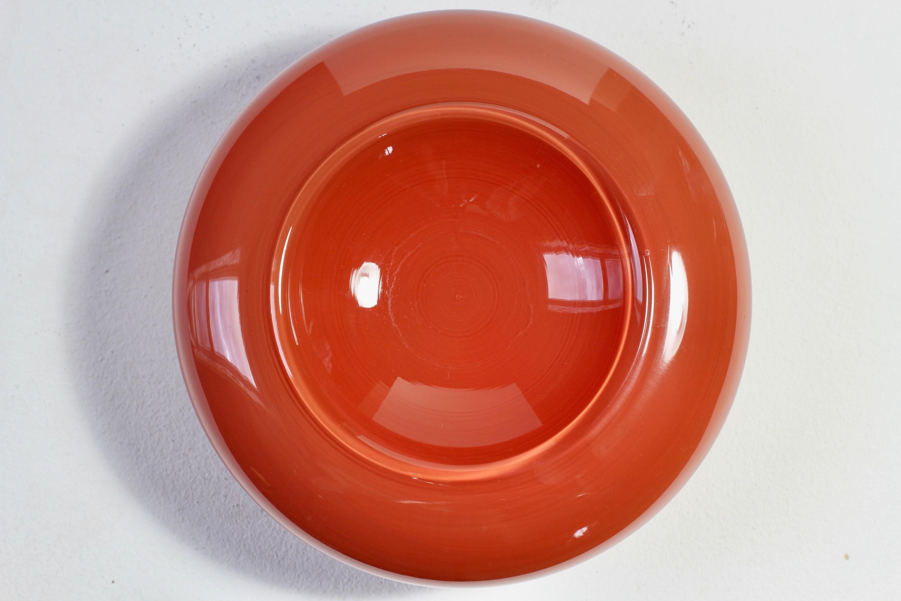 Cenedese Red Mid-Century Modern Italian Murano Glass Bowl or Vase attr. Nason For Sale 3