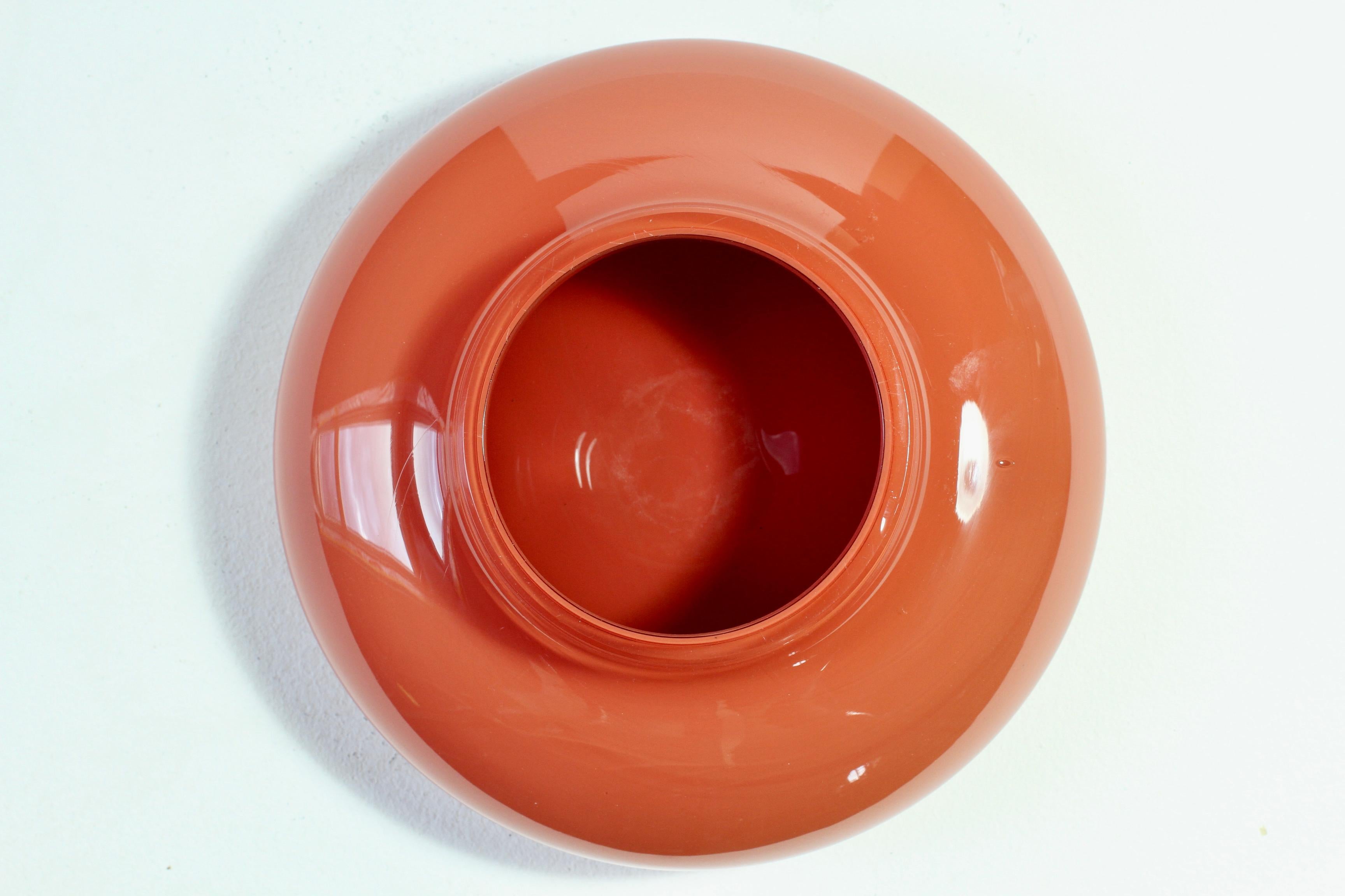 Cenedese Red Mid-Century Modernity Italian Murano Glass Bowl or Vase attr. Nason 3