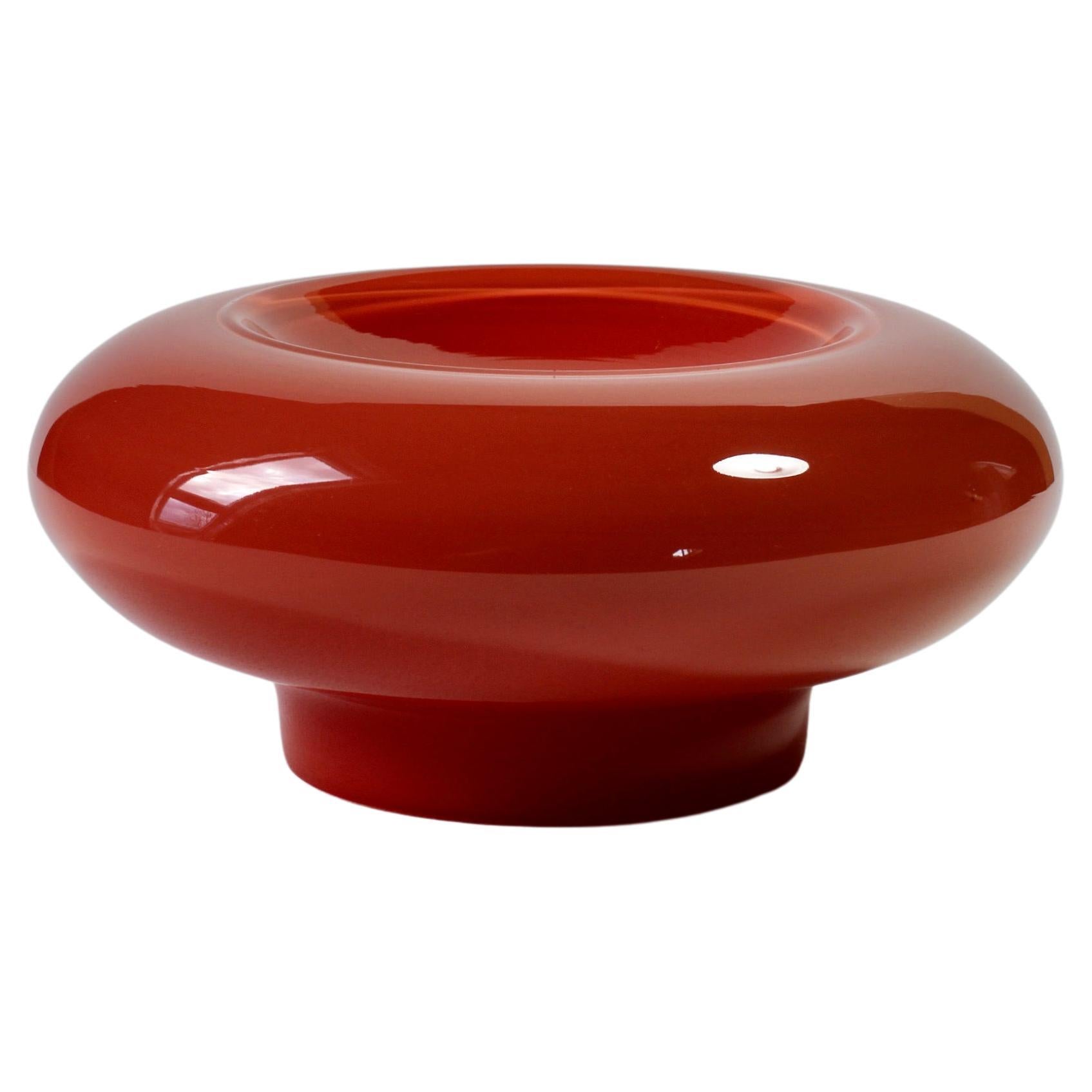 Cenedese Red Mid-Century Modern Italian Murano Glass Bowl or Vase attr. Nason