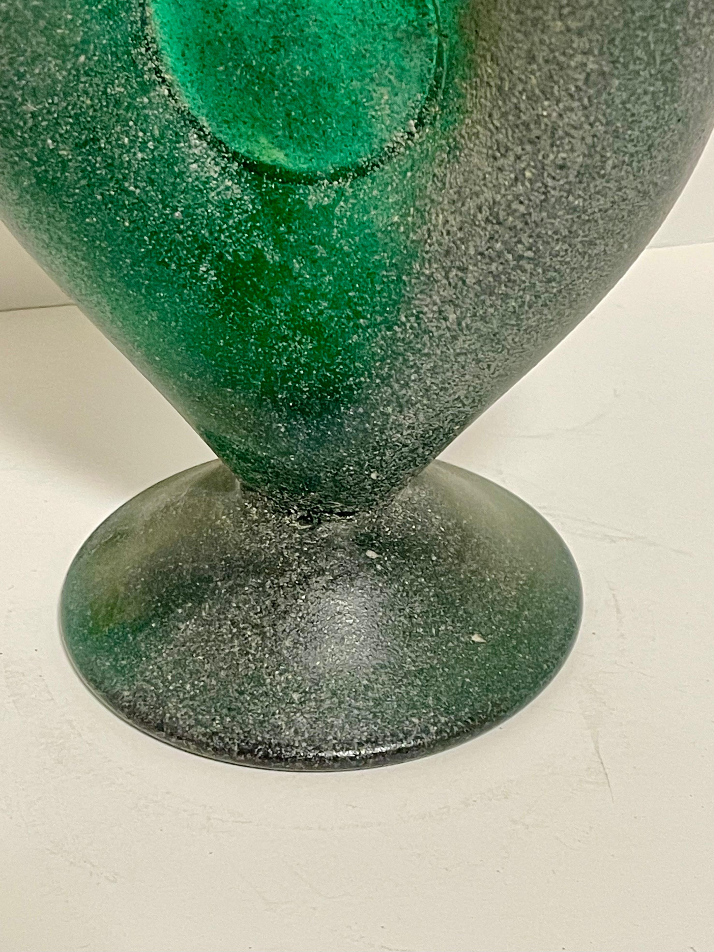 Hand-Crafted Cenedese Scavo Vase For Sale