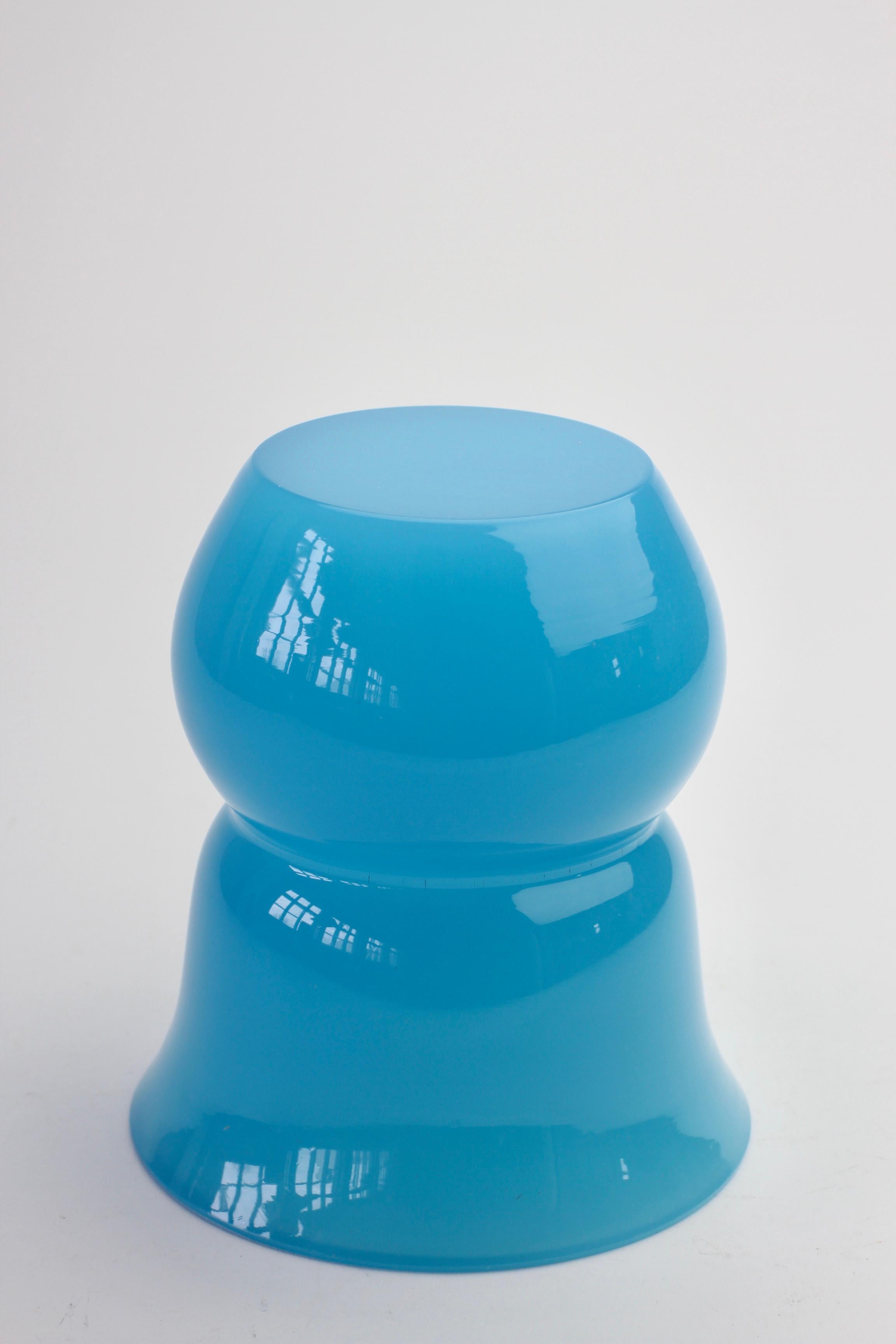 Vase aus hellblauem italienischem Muranoglas, Mid-Century, von Denedese im Angebot 1