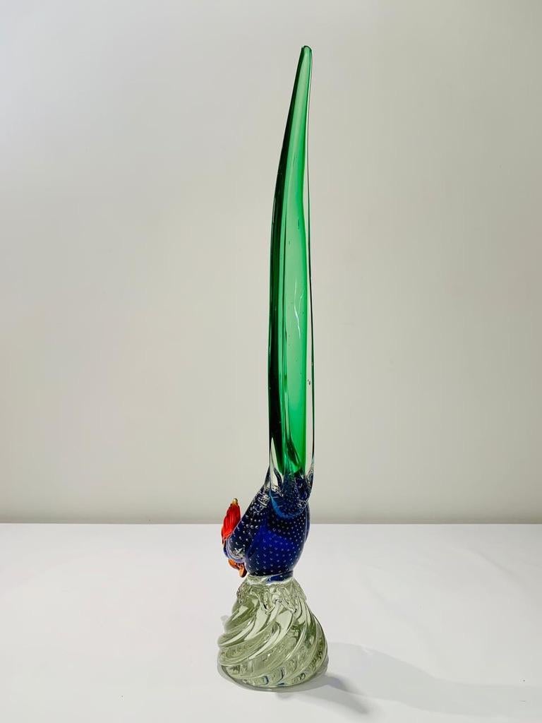 Mid-20th Century Cenedese style Murano glass tricolor circa 1950 cock. For Sale