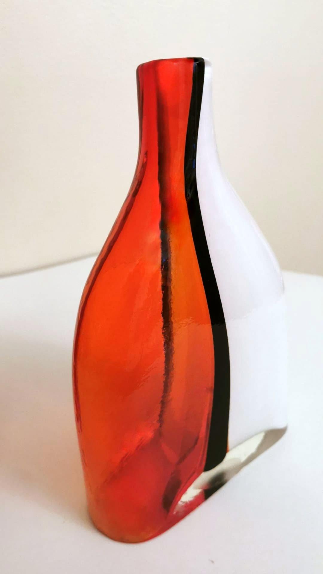 20th Century Cenedese Style Pair of Vintage Murano “Vetro Sommerso” Vases For Sale