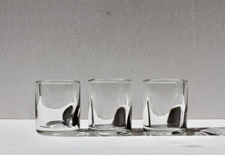 Cenedese Trio of Mid-Century 1970s Italian Black and Clear Murano Glass  Vases For Sale at 1stDibs