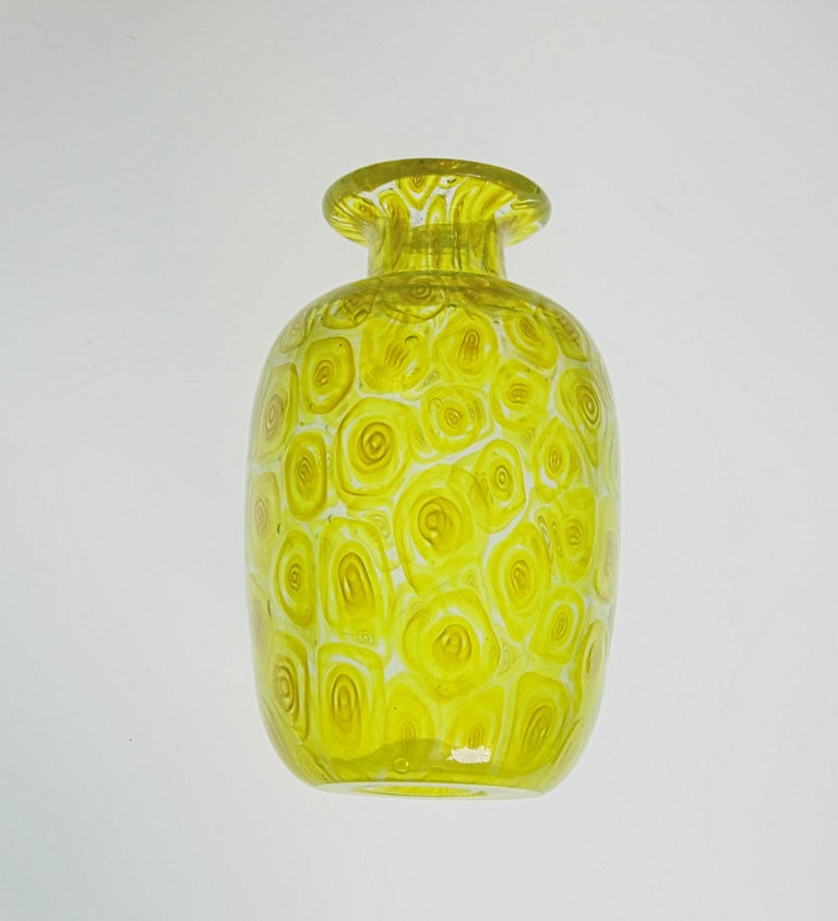 Cenedese Unique Uranium Yellow Murrina Vase, 1960s or Sooner For Sale 3