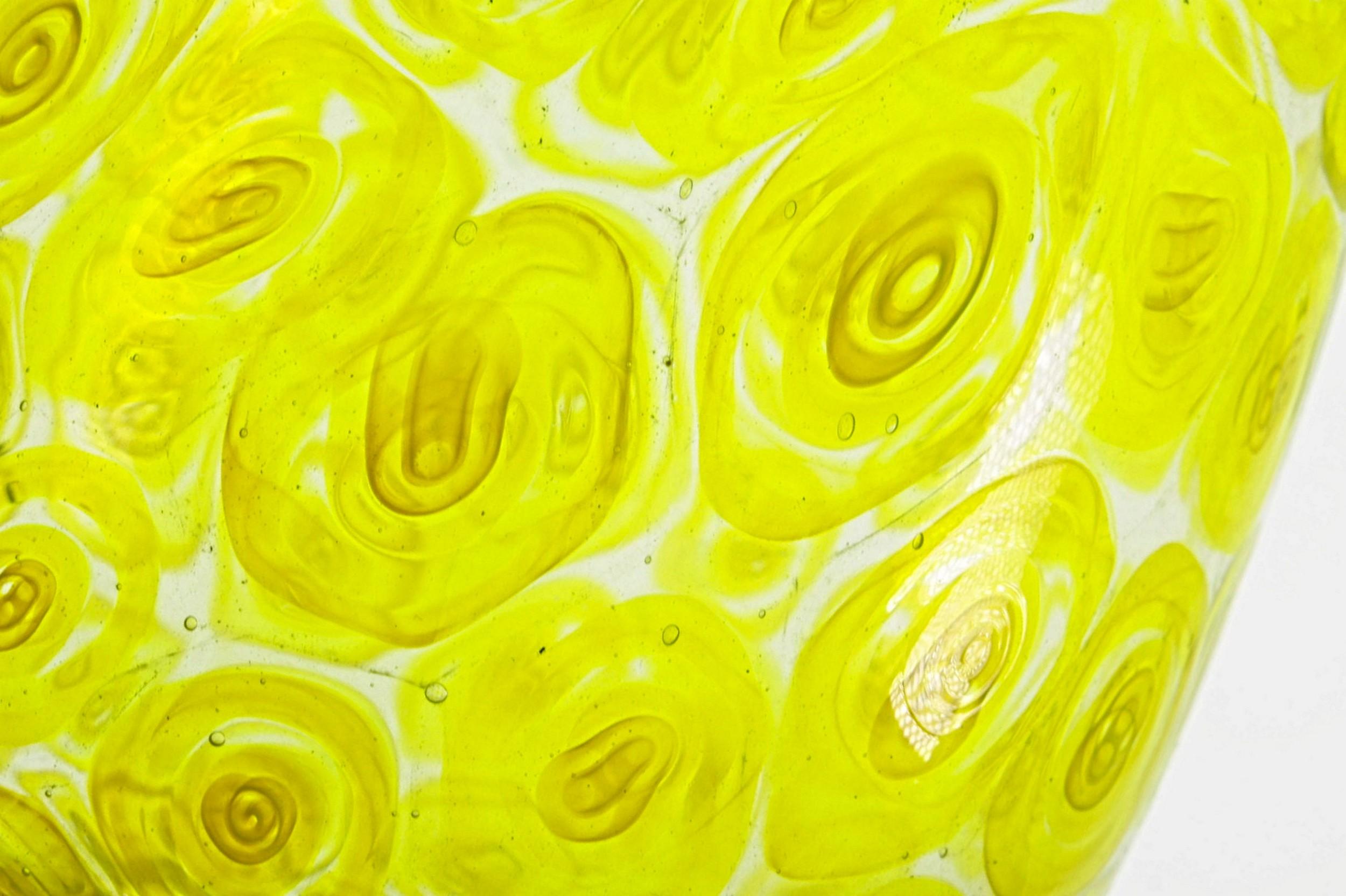 Cenedese Unique Uranium Yellow Murrina Vase, 1960s or Sooner 5