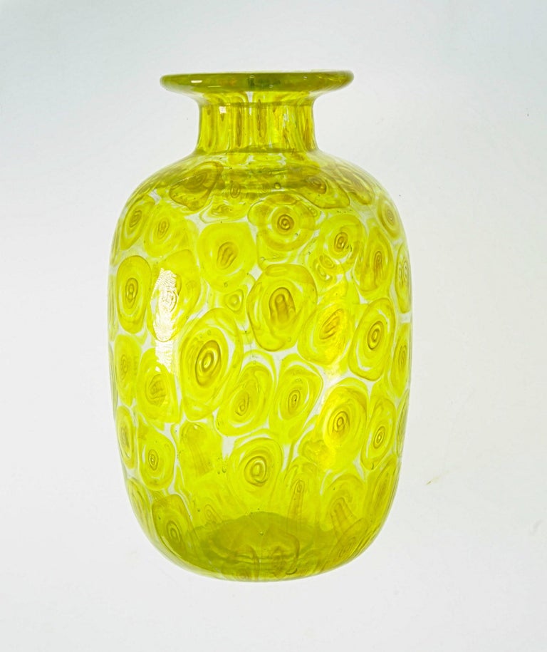 Cenedese Unique Uranium Yellow Murrina Vase, 1960s or Sooner For Sale 9