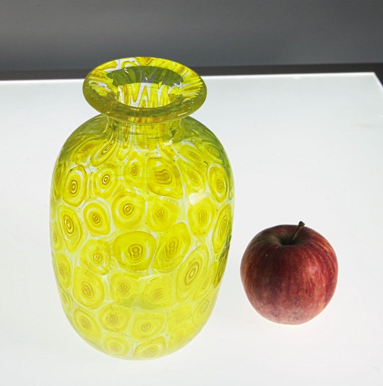 Cenedese Unique Uranium Yellow Murrina Vase, 1960s or Sooner For Sale 1