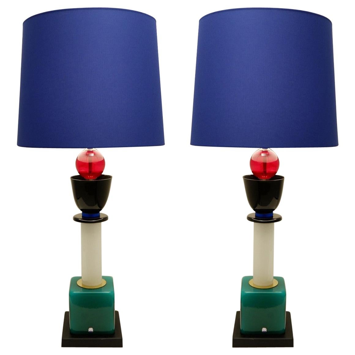 Cenedese Vetri Murano Glass Table Lamps