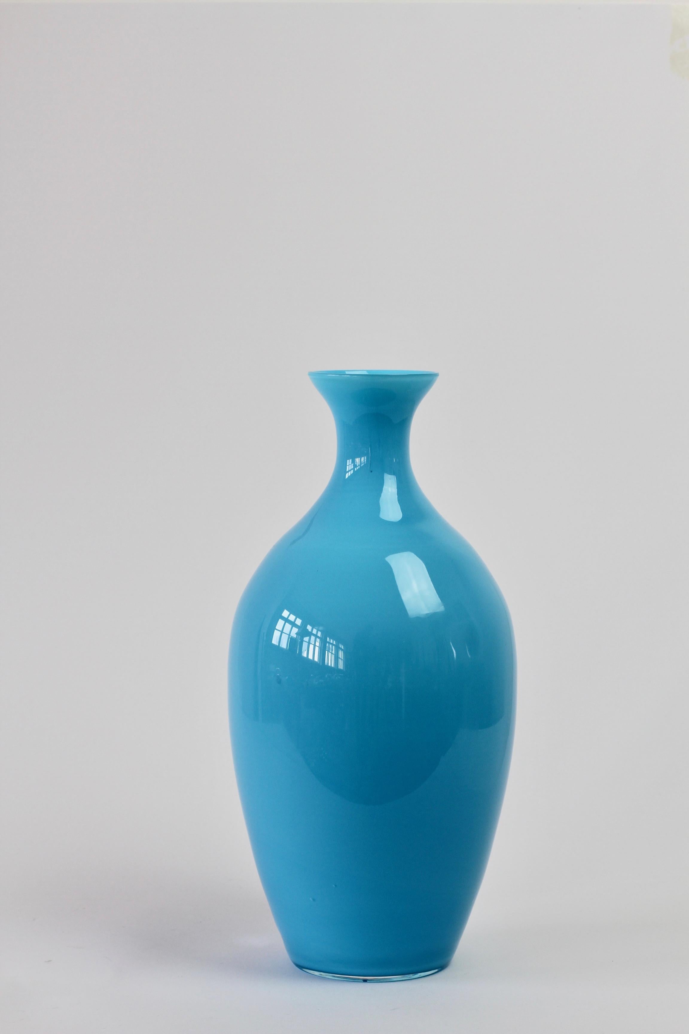 Cenedese Vintage Blue Italian Murano Glass Vase 2