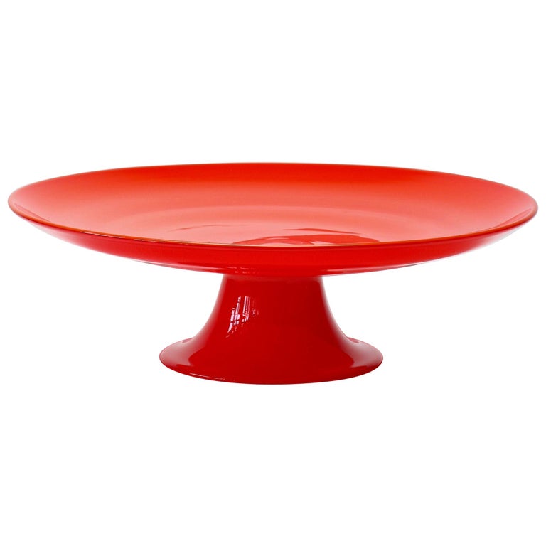 Cenedese Vintage Italian Murano Glass Vibrantly Colored Glass Cake