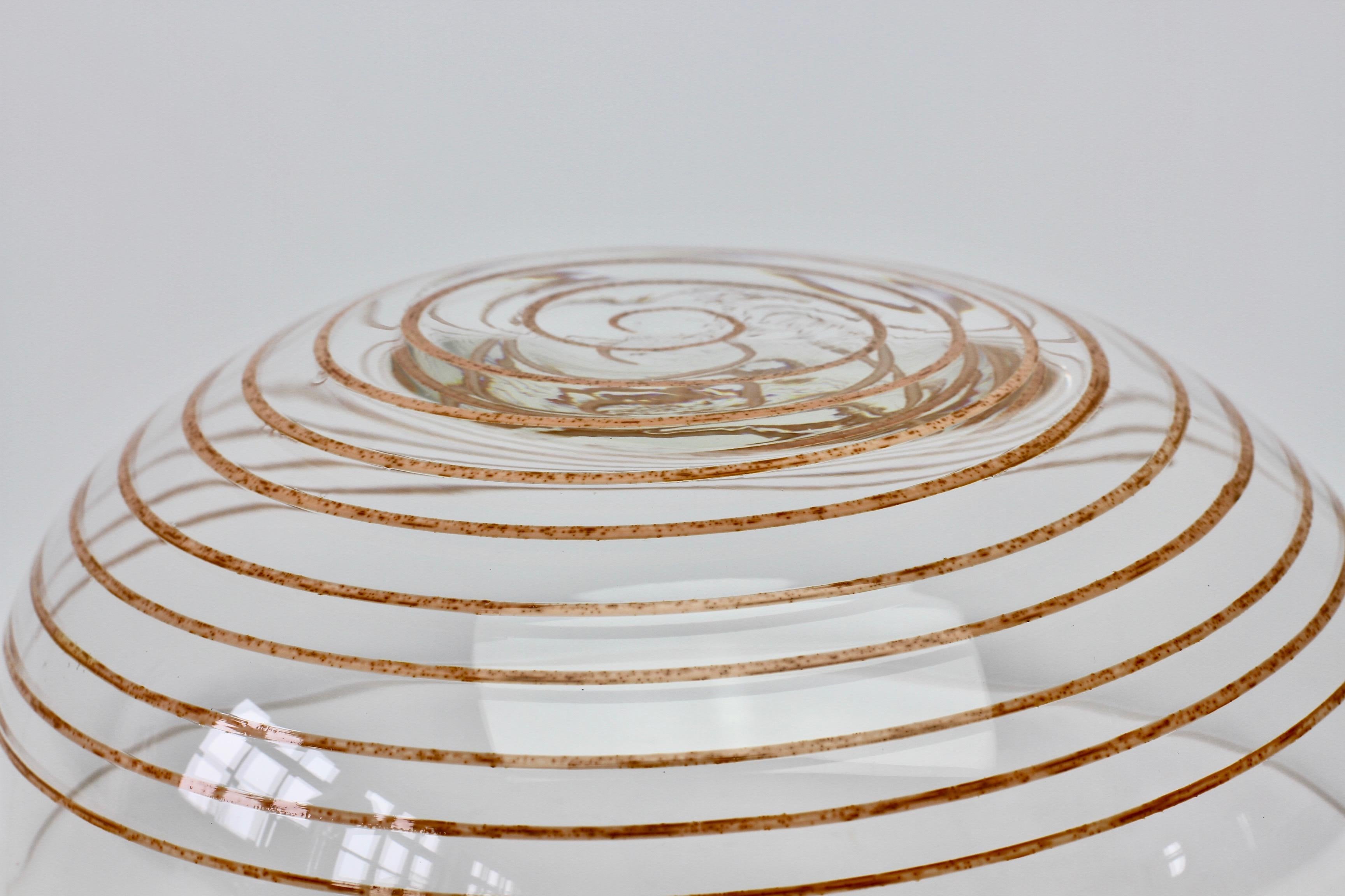 Vintage-Schale aus klarem Muranoglas von Cenedese aus der Mitte des Jahrhunderts mit farbenfrohem Spiral im Angebot 11