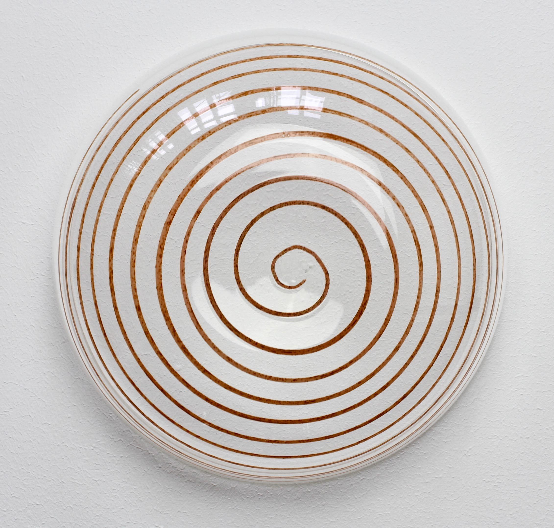 Vintage-Schale aus klarem Muranoglas von Cenedese aus der Mitte des Jahrhunderts mit farbenfrohem Spiral im Angebot 13